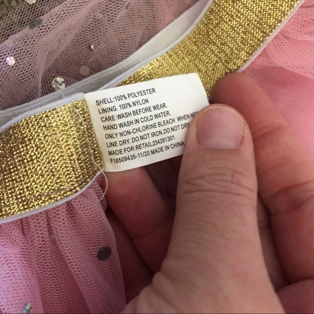 Pink and Gold tule dance skirt.